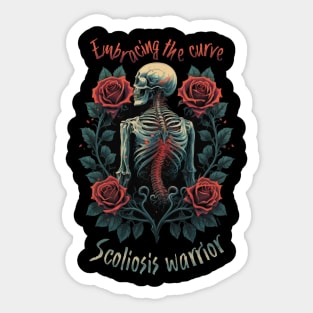 Scoliosis skeleton and roses Sticker